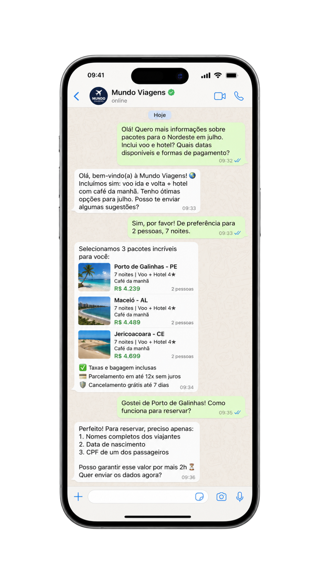 Atendimento WhatsApp com agente comercial da Rota Leads
